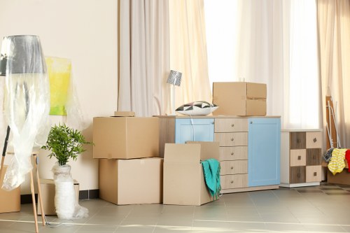 Office relocation planning in Knightsbridge with moving team and equipment