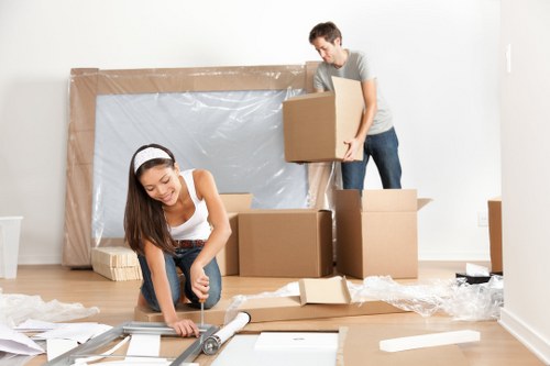 Office removals team preparing a careful move in Knightsbridge