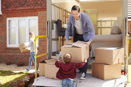 Prepared packing boxes and moving equipment for a same day removal