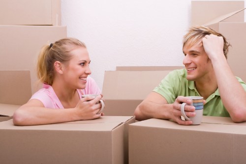 Customer signing service paperwork before a house move