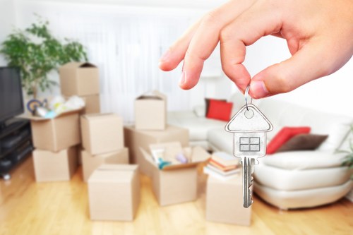 Movers team preparing a safe relocation with packing and protective handling