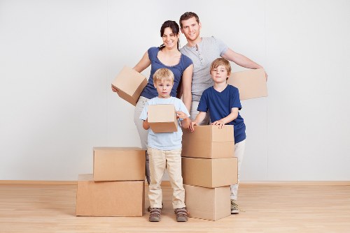 Packed boxes and furniture ready for a Knightsbridge house move