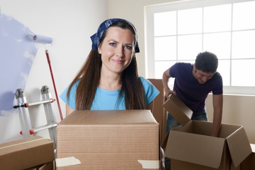 Professional moving vehicle arranged for a Knightsbridge property move